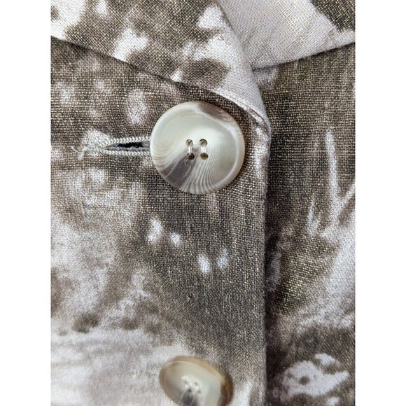 Vintage 1980s Womens Blazer Jacket Size 10 Metallic Gold Shimmer Puffed Sleeve - Picture 5 of 8